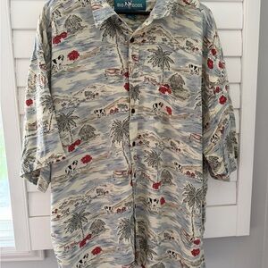 Big Dogs Men’s Hawaiian Shirt 3X Rayon Tropical Print